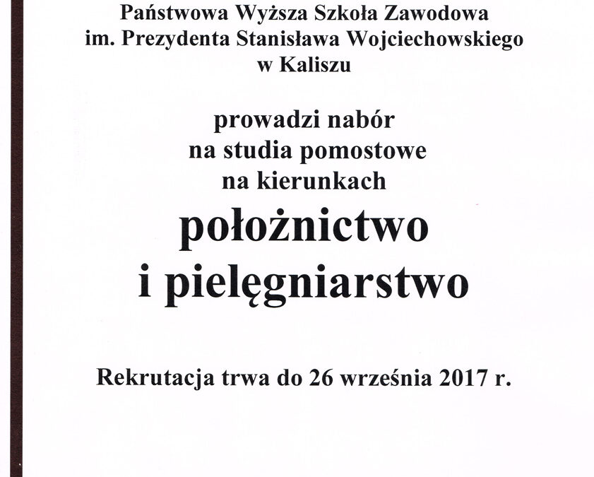 PWSZ KALISZ – studia pomostowe dla położnych i pielęgniarek