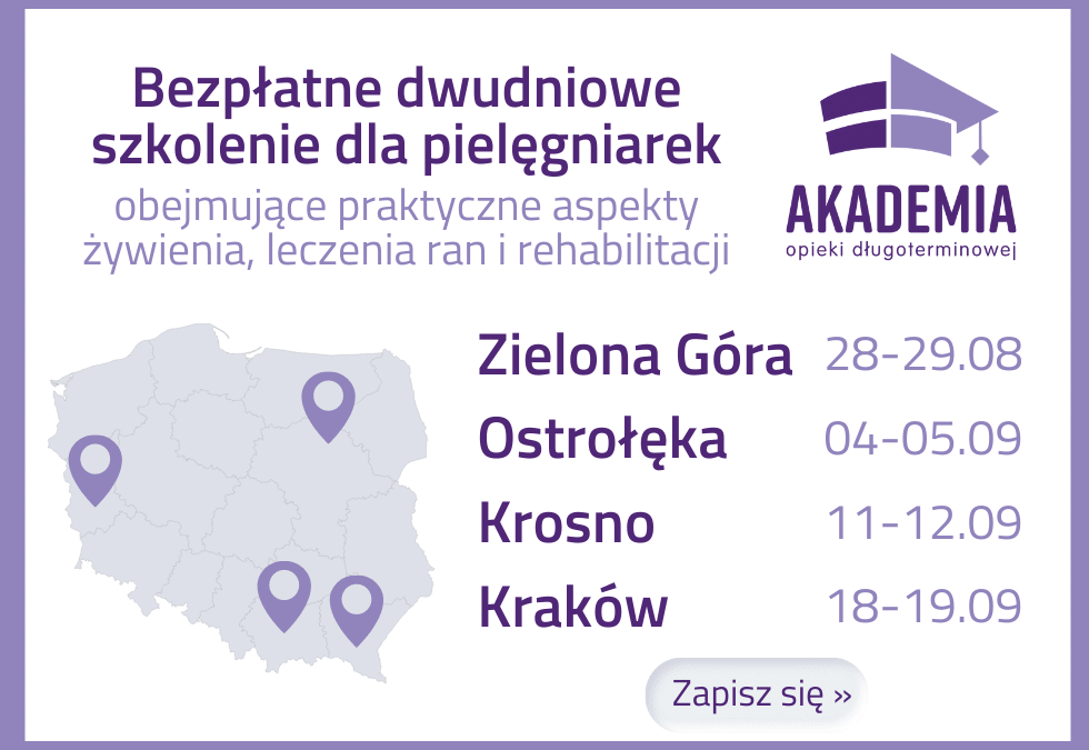 Dwudniowe szkolenie  obejmujący praktyczne aspekty żywienia, leczenia ran i rehabilitacji.