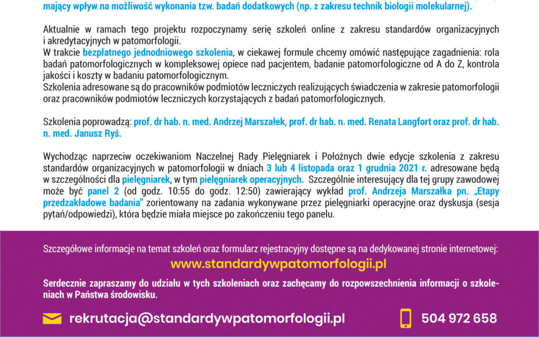Bezpłatne szkolenia dla pielęgniarek – rozpowszechnienie informacji