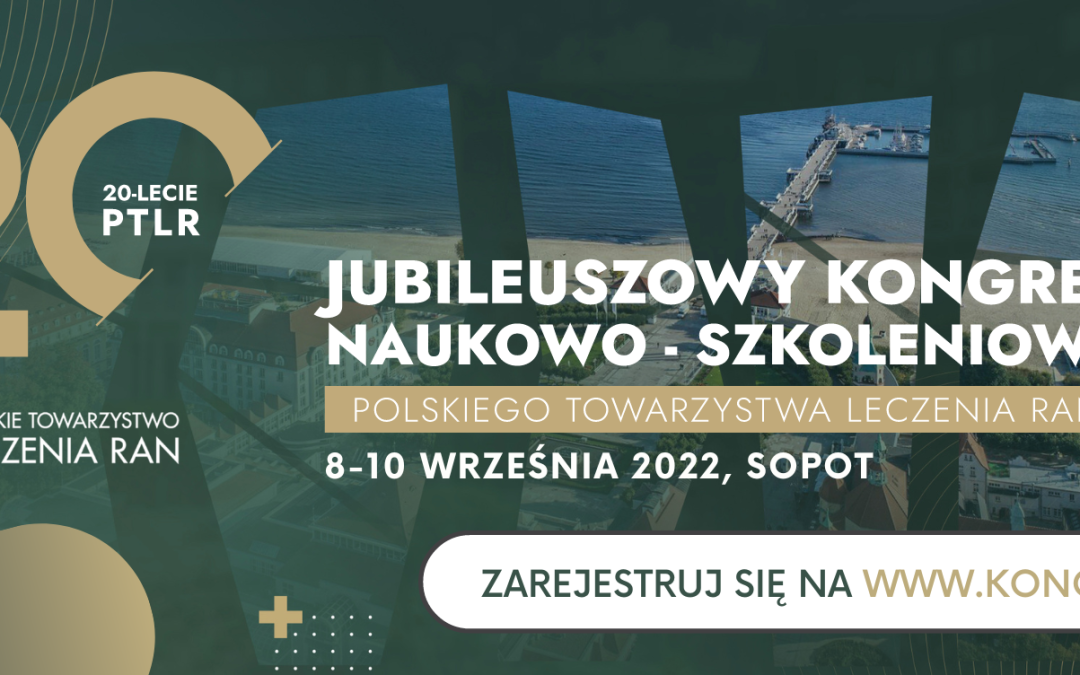 Zapraszamy do udziału w wyjątkowym spotkaniu podczas Kongresu Naukowo Szkoleniowego Polskiego Towarzystwa Leczenia Ran, które w 2022 roku obchodzi Jubileusz 20-lecia.