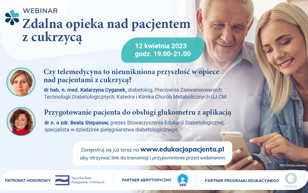 Zaproszenie webinar 12 kwietnia Zdalna opieka nad pacjentem z cukrzycą