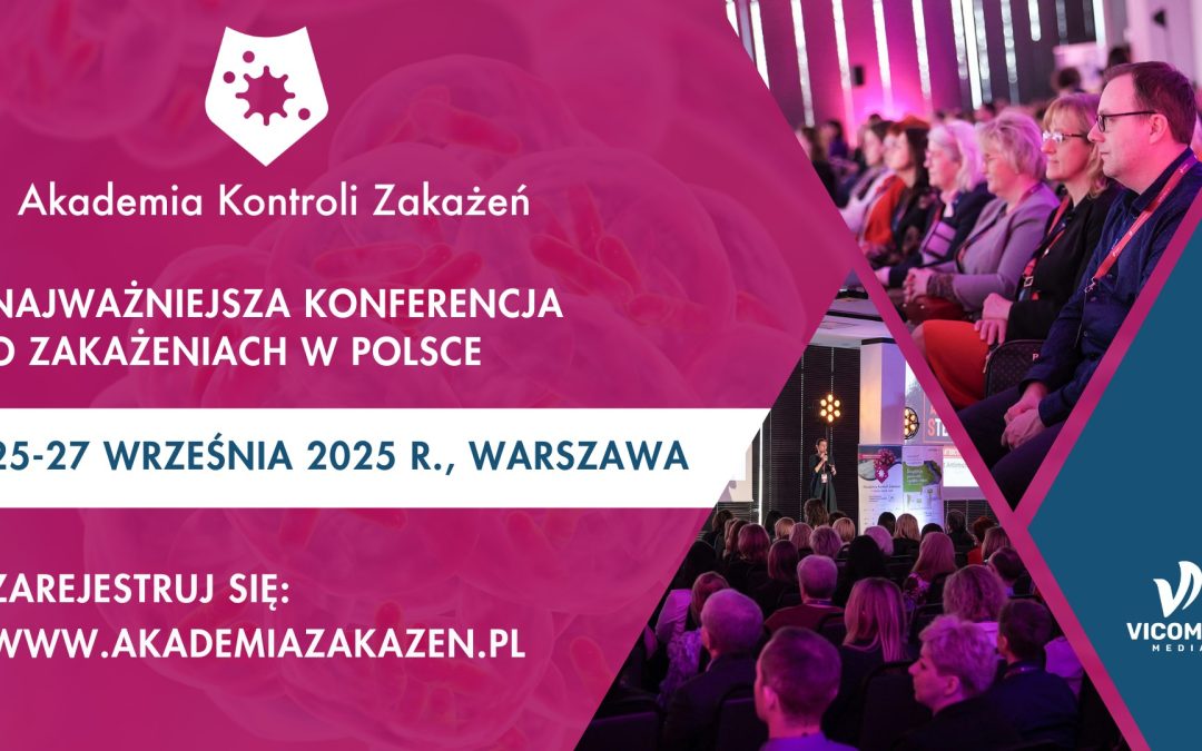 zapraszamy do udziału w konferencji  Akademia Kontroli Zakażeń, która odbędzie się w dniach 25–27 września 2025 roku w hotelu Sound Garden Warszawie.